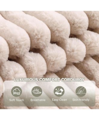 Oversized Chaise Lounge Chair with Storage Ottoman, Corduroy Sofa Bed Cloud Couch 3 Pillows for Living Room, Bedroom