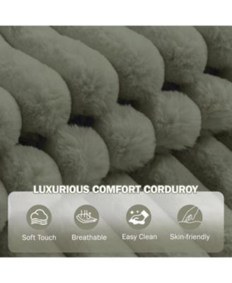 Oversized Chaise Lounge Chair with Storage Ottoman, Corduroy Sofa Bed Cloud Couch 3 Pillows for Living Room, Bedroom