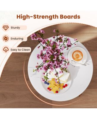 Round 2-Tier End Table with Removable Fabric Basket and Metal Frame, 17.5 in