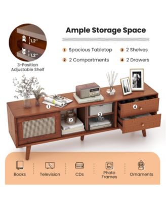 Bamboo TV Stand for TV up to 65 Inch