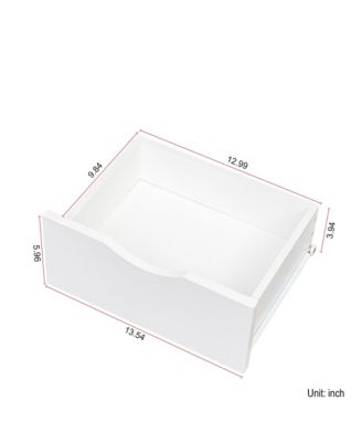 Tall Nightstand with Bookshelf - Freestanding Bedside Table with 2 Storage Drawers, Wood 4-Tier Bookcase for Bedroom