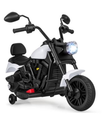 6V Electric Kids Motorcycle with Training Wheels, Headlight and Music