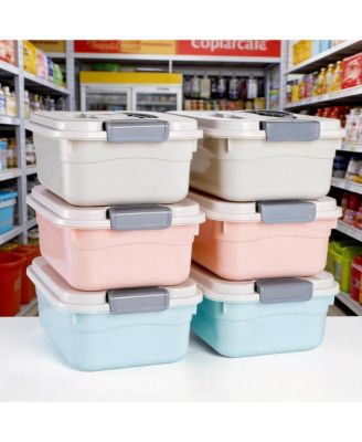 6-pack Stackable Latch Storage Box with Handle 2.1 qt