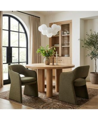 Set of 2 Dining Chairs, 19-Inch Upholstered Dining Armchairs