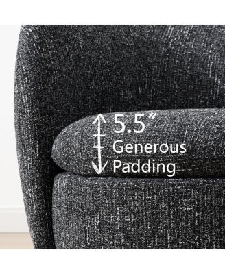 31 Tweed Swivel Barrel Accent Chair, Upholstered Armchair, 1 Pc