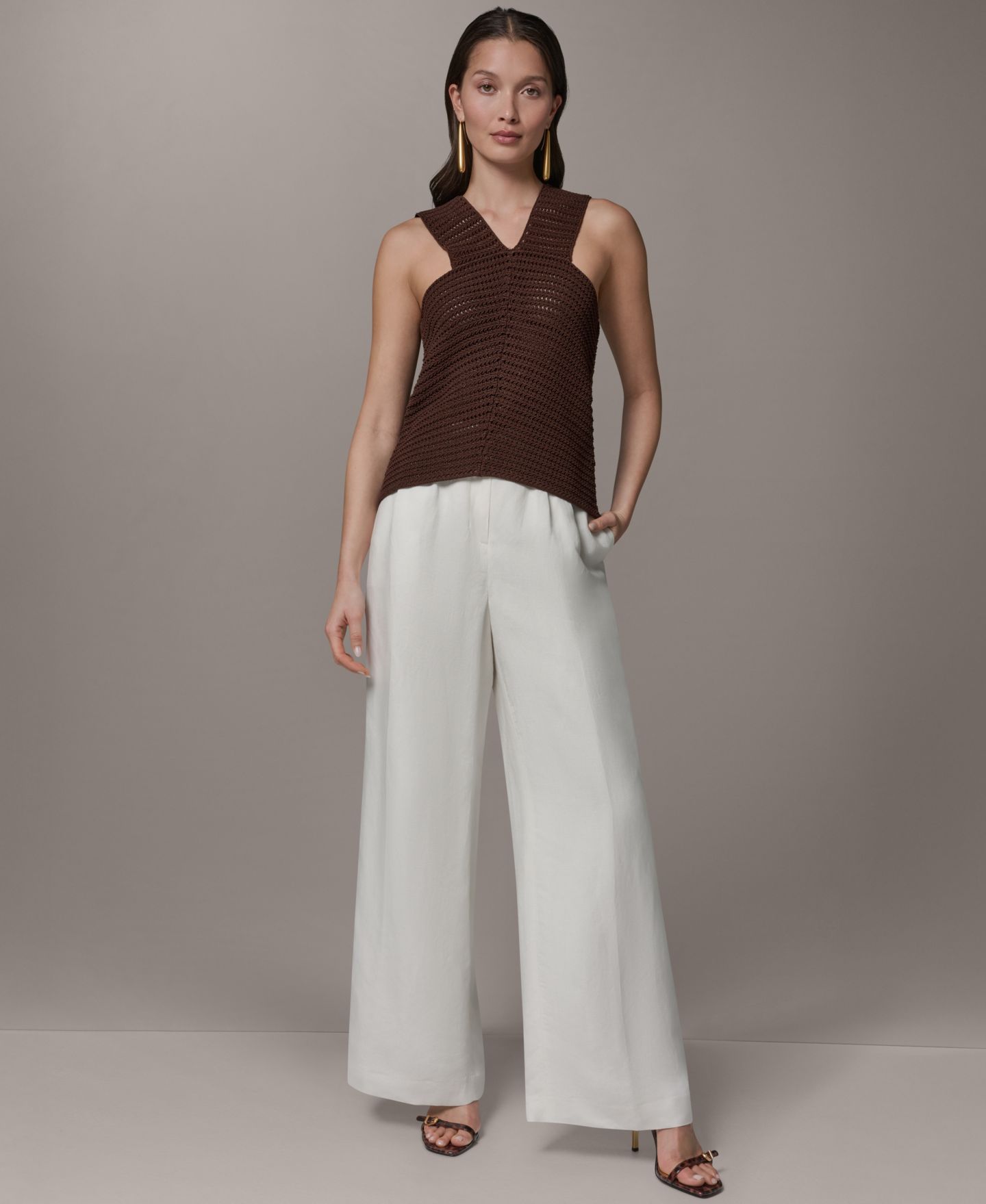 Женский свитер Donna Karan New York Sleeveless V-Neck, цвет: Canyn — фото 5