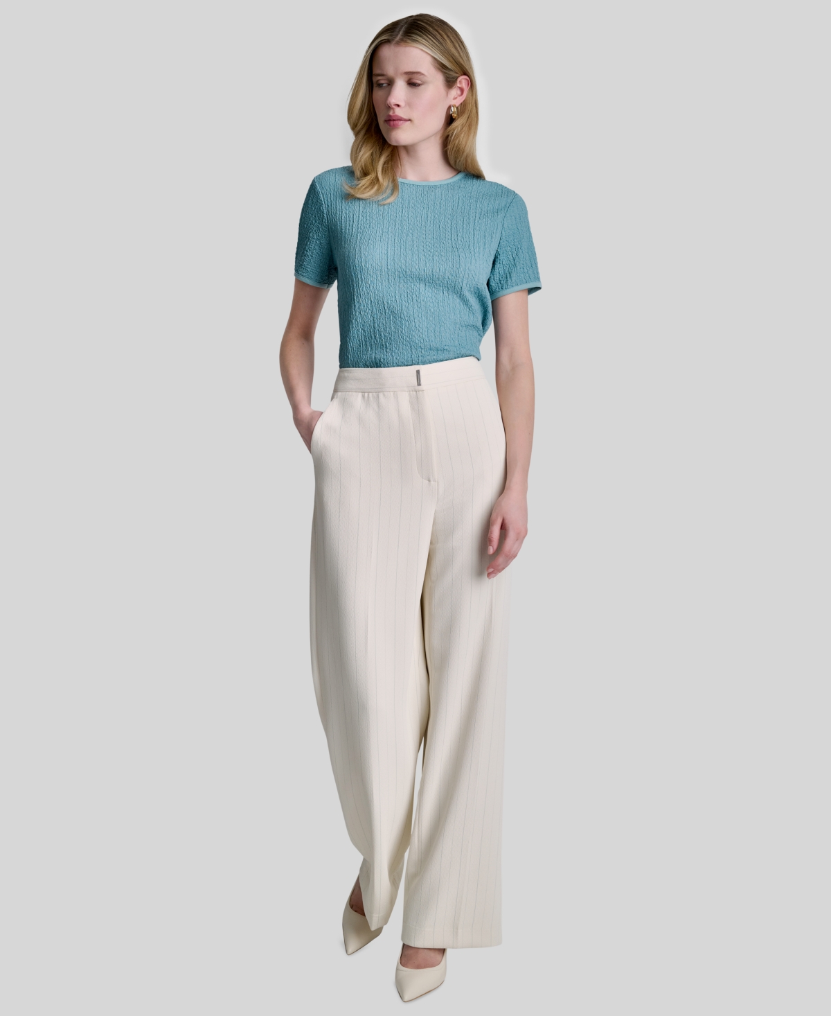 Dkny Women's Straight-Fit Pinstripe Trouser Pants