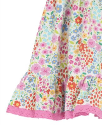 Baby Girls' Floral Print Dress, Bloomer and Headband, 3-Piece Set