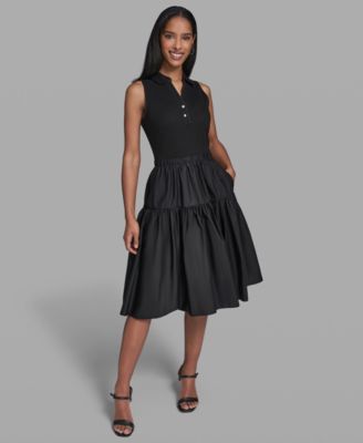 Petite V-Neck Polo Collared Dress