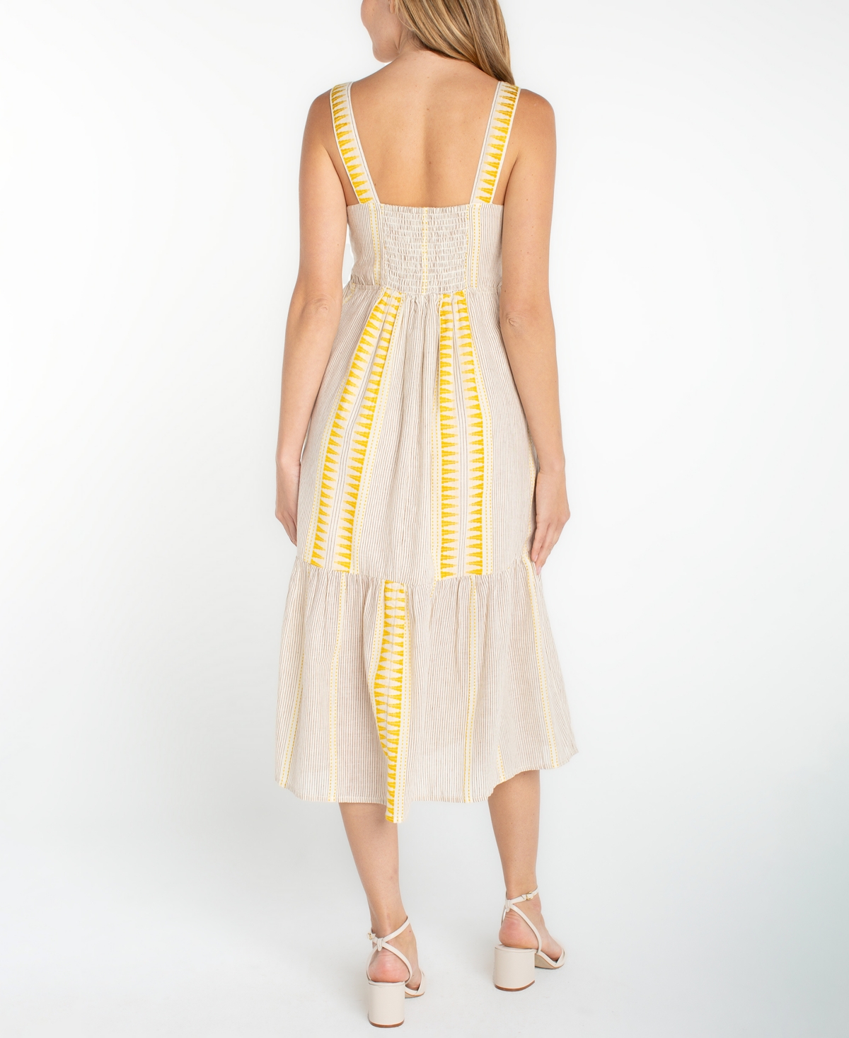 Liverpool Los Angeles Women's Striped V-Neck Midi Dress