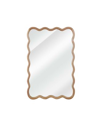20"x30" Wavy Rectangle Solid Wood Frame Decorative Mirror,For Bedroom, Bathroom, Living Room, Entryway