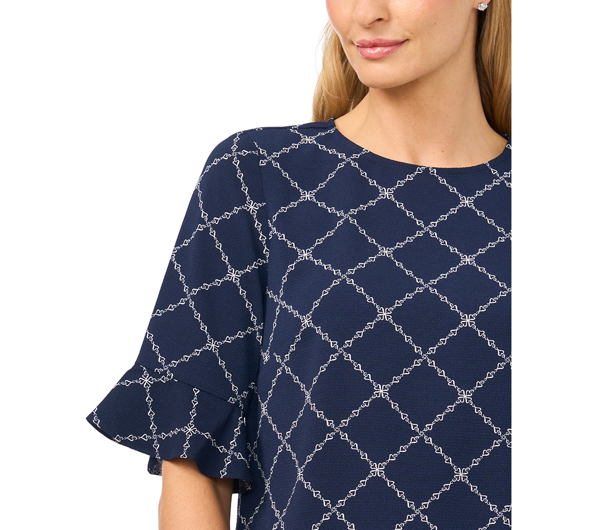 CeCe Women's Short-Sleeve Crewneck Blouse