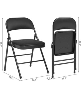 6-Pack Folding Chairs with Padded Cushion and Back, PU Leather, Stackable, Portable for Dining, Office, Indoor/Outdoor
