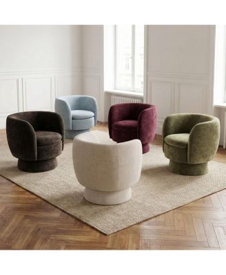 31 Wide Swivel Barrel Accent Chair, 360degree(s) Upholstered Armchair, 1 Pc