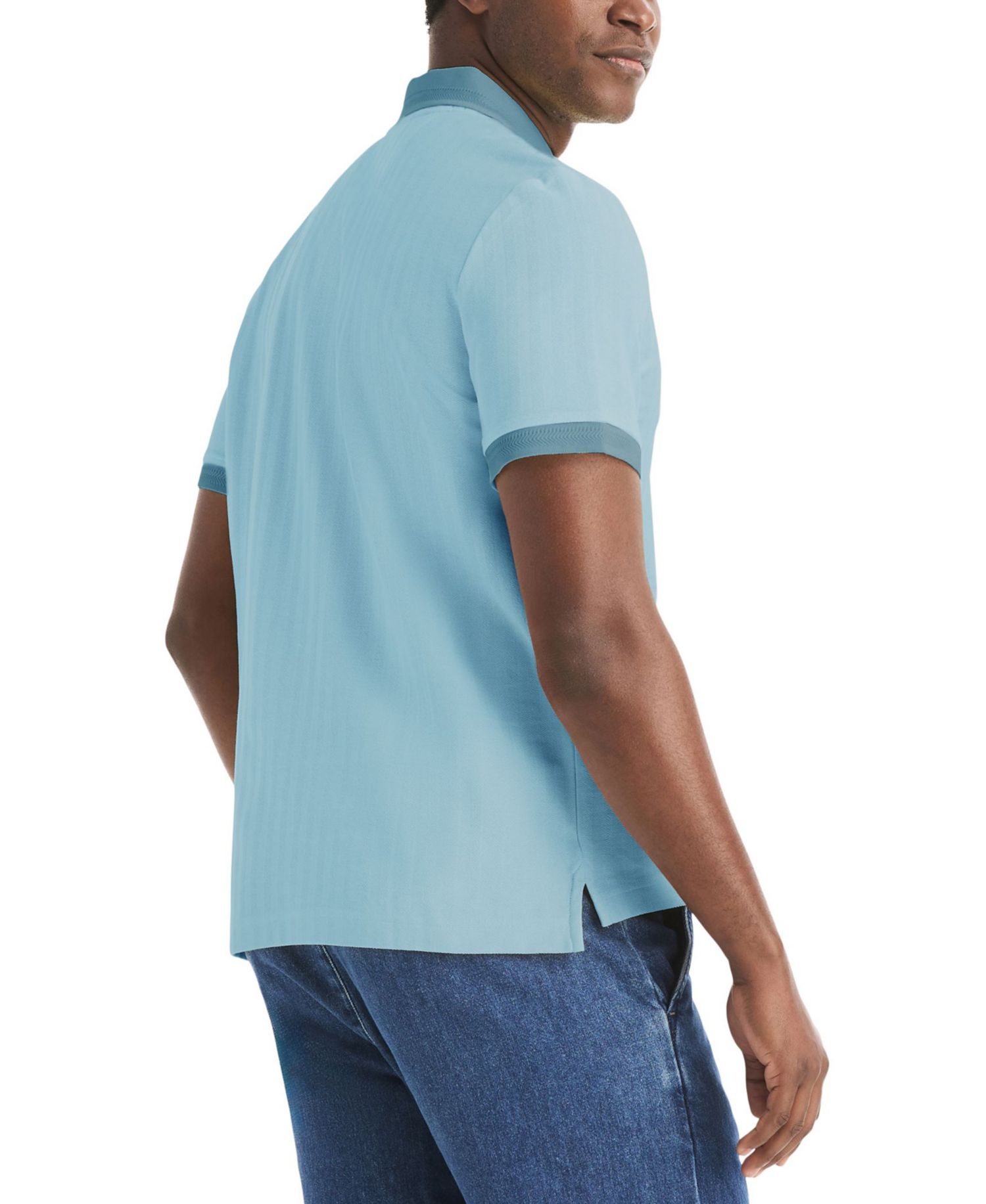 Men's Herringbone Short-Sleeve Polo Shirt
