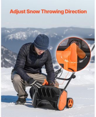 Electric Snow Shovel, 12A 17 inch Corded Snow Shovel, Adjustable Chute for Winter