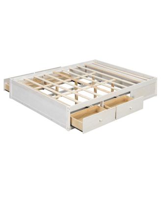 Platform Bed w/ 4 Drawers and Lift Storage, No Headboard