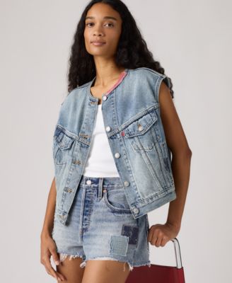 Women's Relaxed-Fit Sleeveless Trucker Jacket