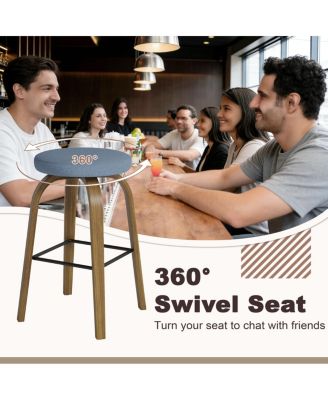 Fabric Swivel Bar Stools Set of 2