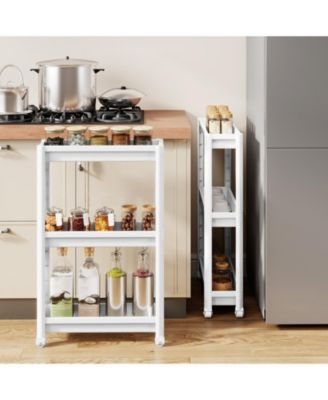 3-Tier Slim Rolling Storage Cart 2-Pack Mobile Bathroom Organizer with Wheels