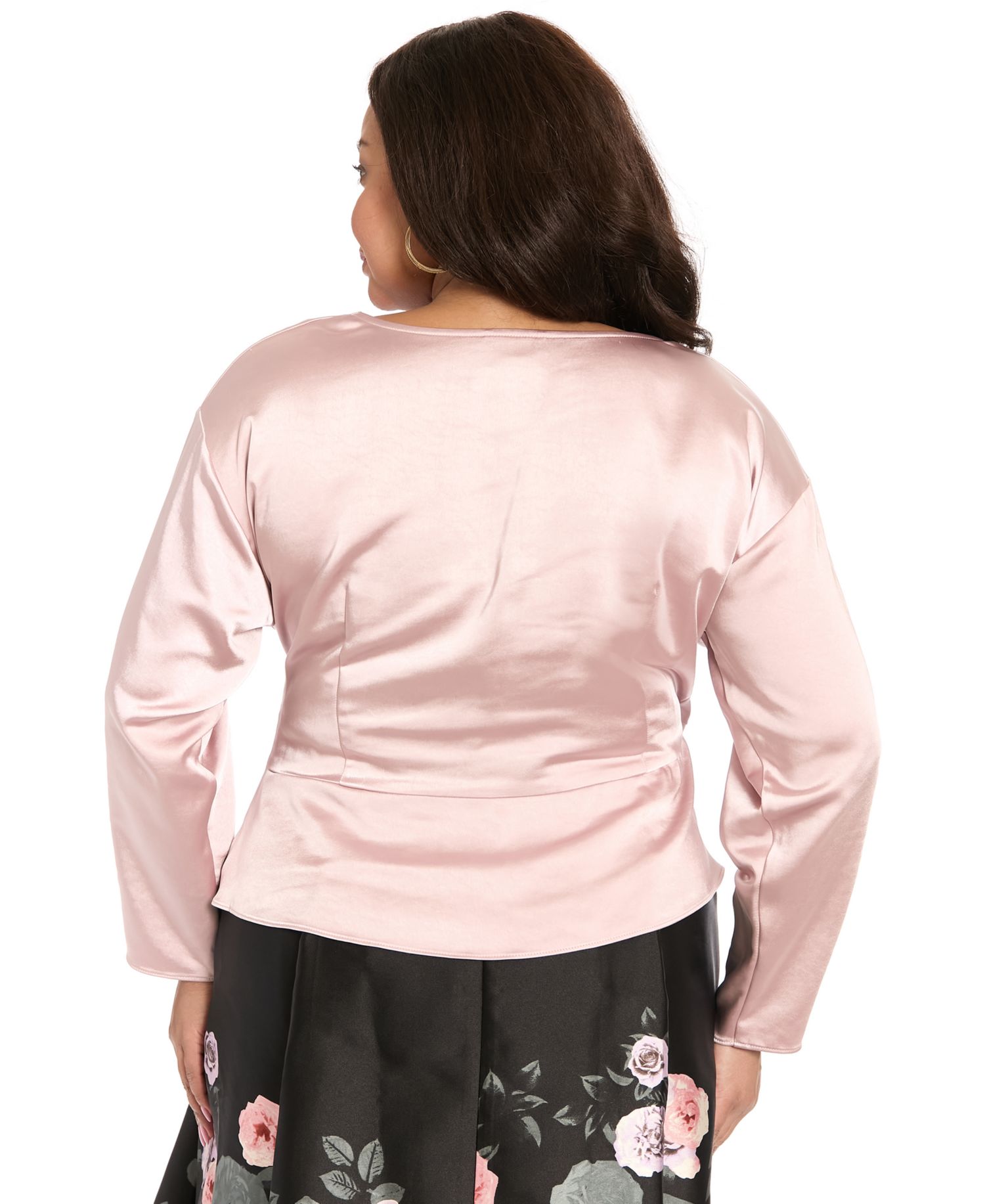 Plus Size V-Neck Wrap Blouse