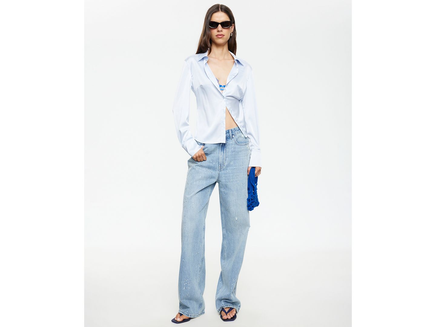 Женские джинсы Lioness Diamante Straight Cotton, цвет: Светлый джинсовый — фото 6