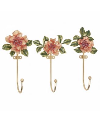 Vintage Flower-Shaped Decorative Wall Hooks, 3-Pack Heavy-Duty Metal Coat Hooks for Clothes, Towels, Keys, and Hats