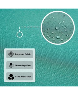 10ft Patio Offset Hanging Lighted Umbrella with Tassels