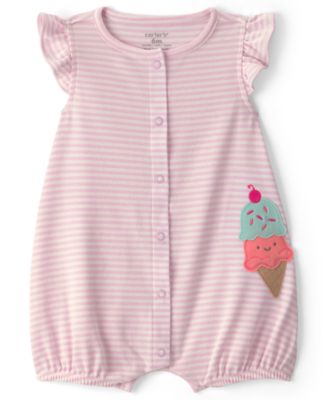Baby Girls' Cotton Snap Up Rompers