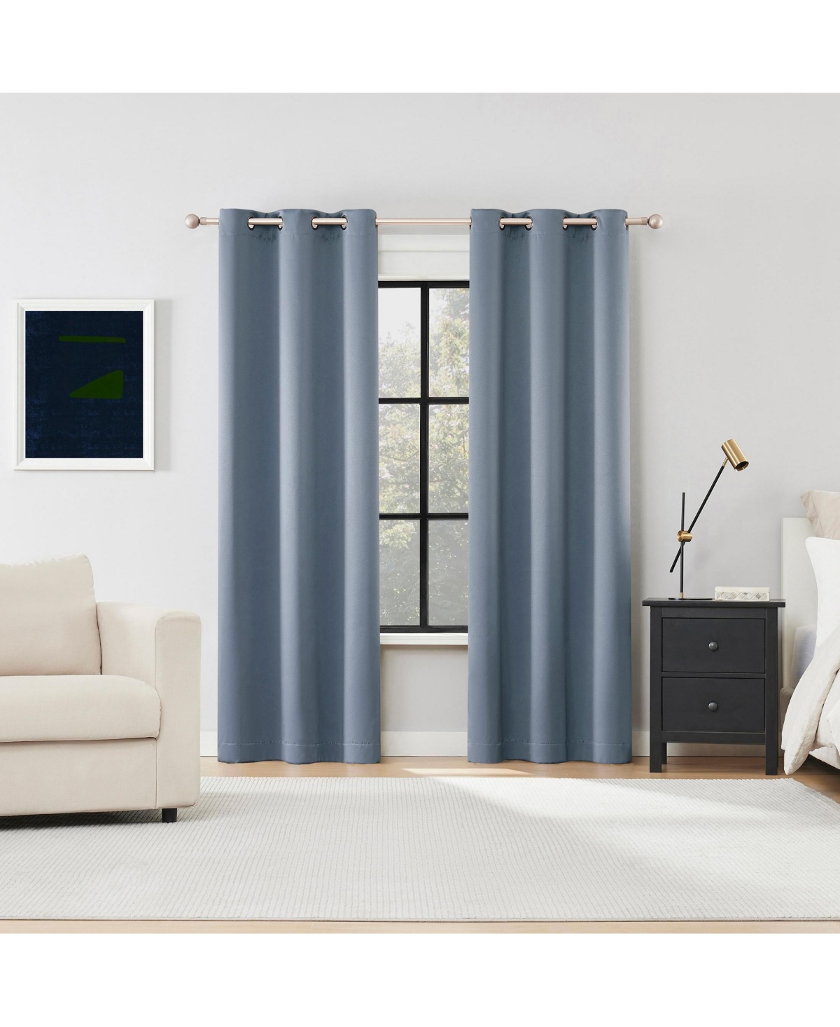 Sun Zero Sheridan Magnetic Closure Blackout Grommet Curtain Panel Pair