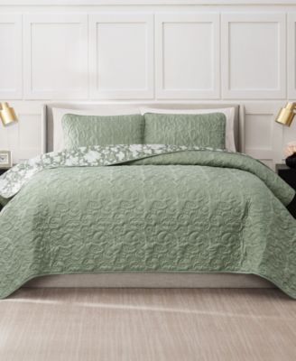 Laural Floral 3-Piece Quilt Set, King