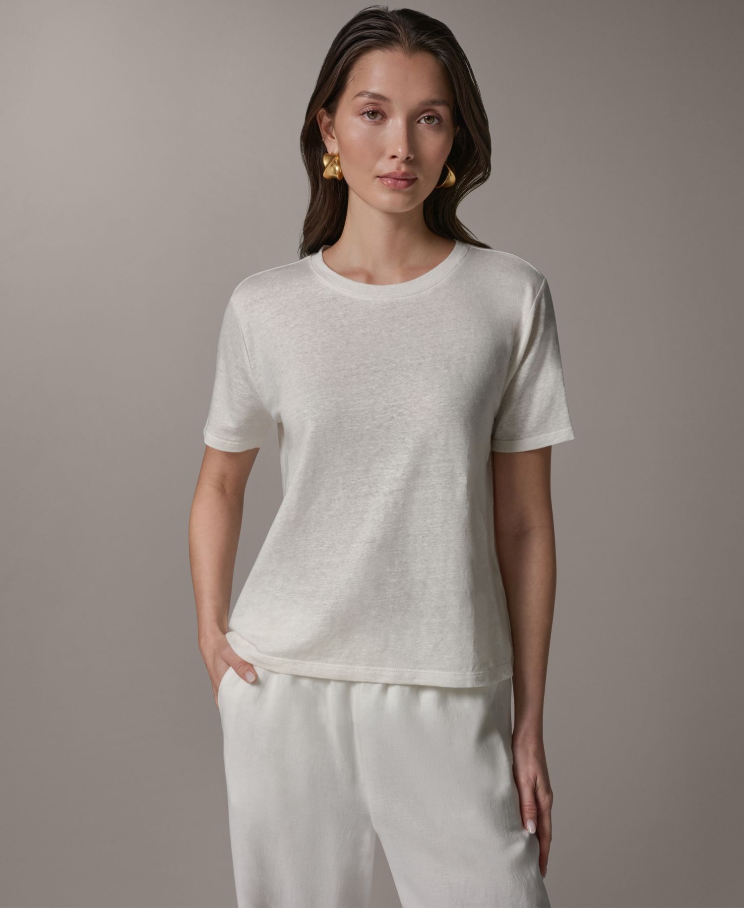 Women's Linen Jersey Striped T-Shirt