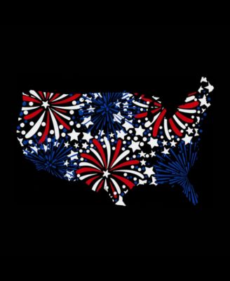 Women's Premium Blend USA Fireworks Word Art T-Shirt