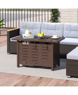 40 in Rectangle Propane Fire Pit Table 48000 BTU with Lava Rocks and Cover