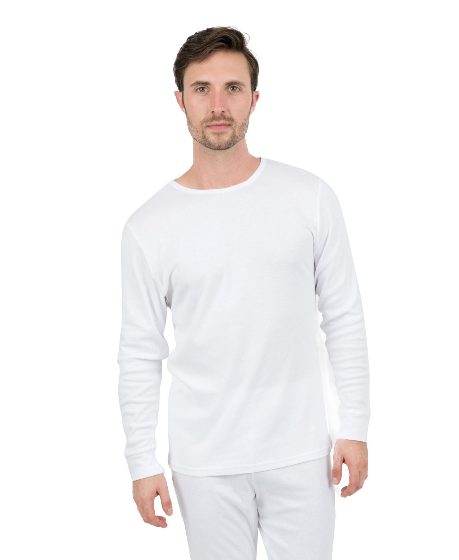 Mens Matching Family Two Piece Cotton Long Sleeve Shirt and Pants Solid Color Pajamas