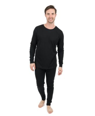 Men's Matching Family Two Piece Cotton Long Sleeve Shirt and Pants Solid Color Pajamas