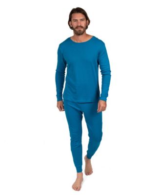 Mens Matching Family Two Piece Cotton Long Sleeve Shirt and Pants Solid Color Pajamas
