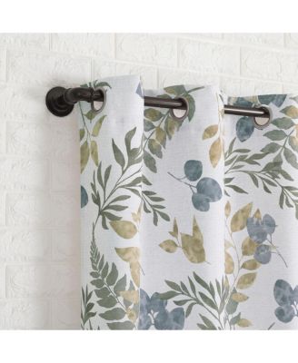 Remi Floral Leaf Print Blackout Grommet Curtain Panel