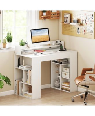 Computer Desk with Power Outlets and 2 Bookcases
