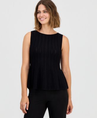 Women's Boat-Neck Peplum-Hem Top