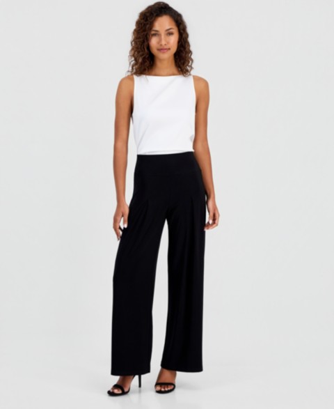 Женские Anne Klein Petite High Rise Wide Leg Pants