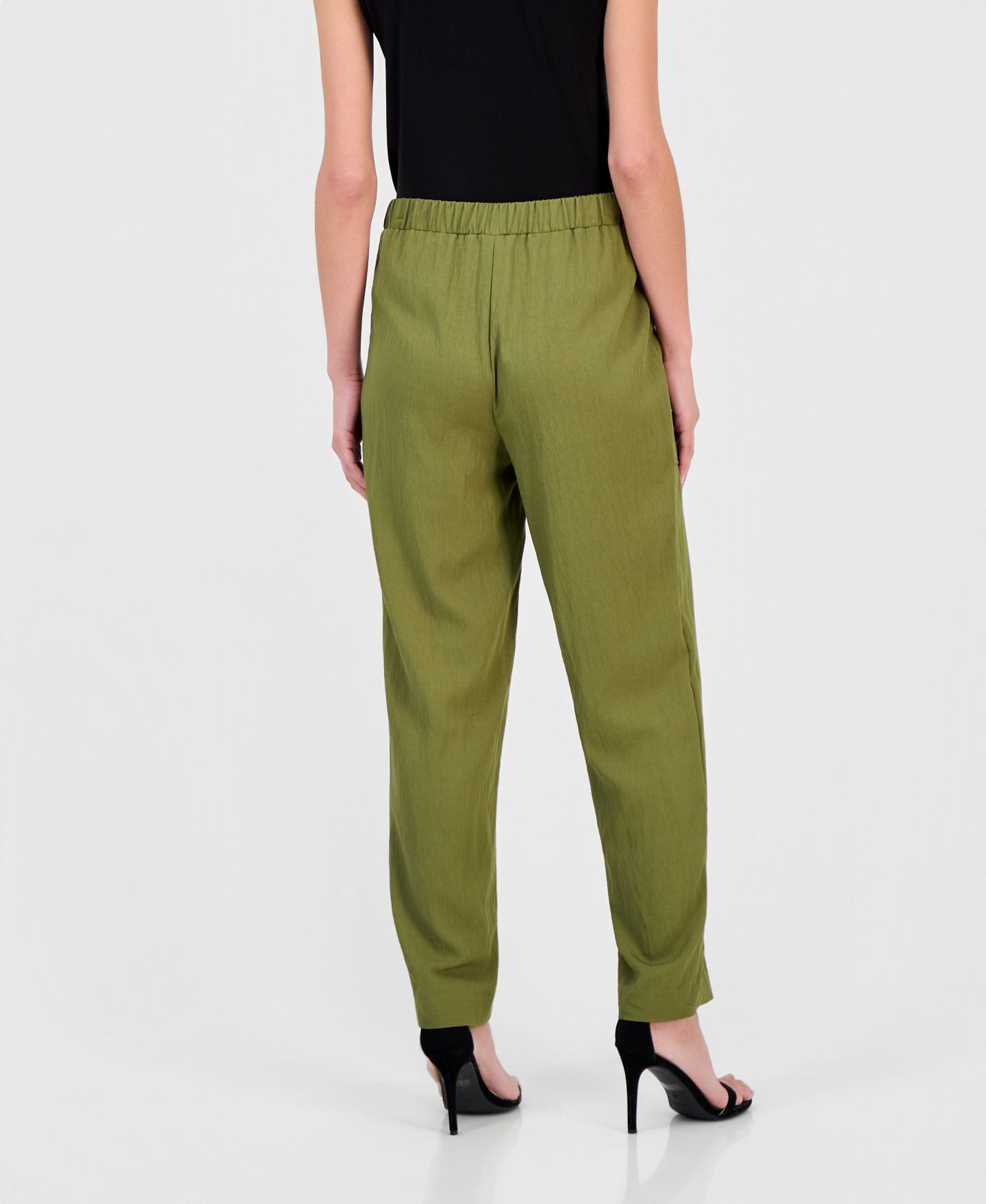 Женские брюки Anne Klein Annie Klein Tie-Waist Straight-Leg Ankle Pants, Regular & Petite, цвет: Bay Leaf — фото 2