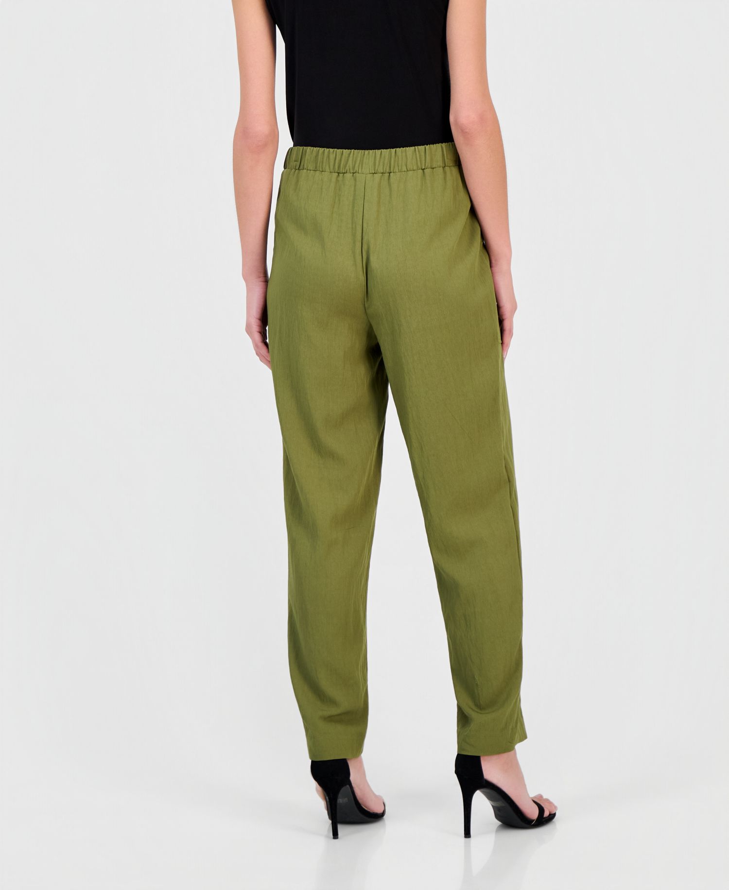 Annie Klein Women's Tie-Waist Straight-Leg Ankle Pants, Regular & Petite