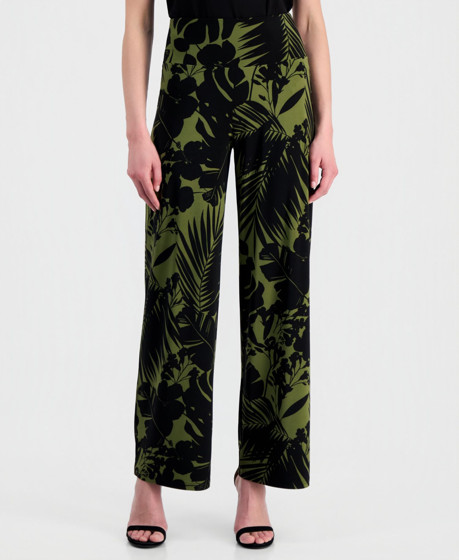 Women's Printed High Rise Wide Leg Pants, Regular & Petite