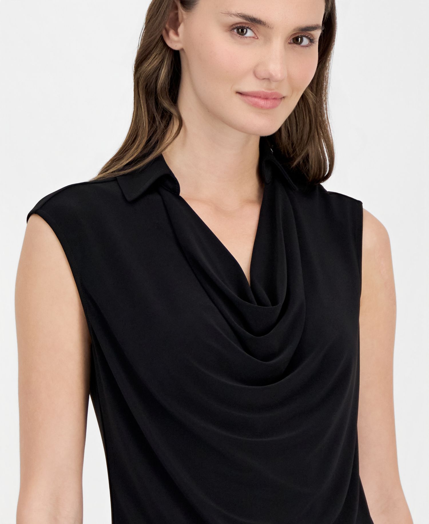 Women's Extended-Shoulder Cowlneck Top