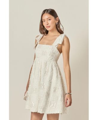 Women's Sequins Bow Mini Dress