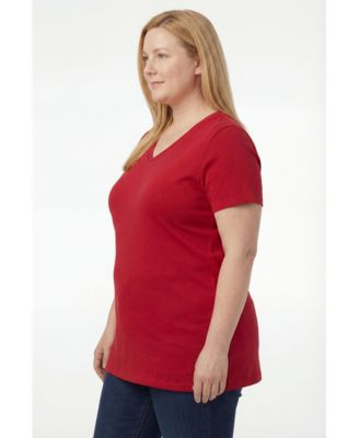 Women's Plus Size Perfect Short-Sleeve V-Neck Tunic Top