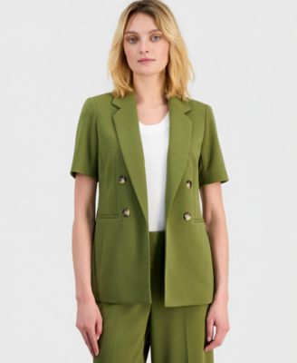 Women's Open-Front Short-Sleeve Blazer, Regular & Petite