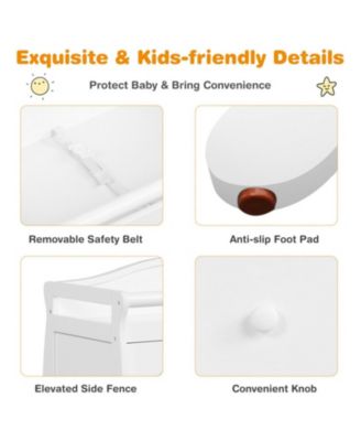 Baby Changing Table with 3 Storage Drawers and Safety Belt