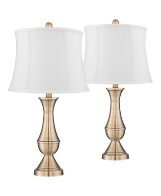 Becky Traditional Table Lamps 24 3/4" High Set of 2 Antique Softback Shade for Bedroom Living Room Bedside Nightstand Office